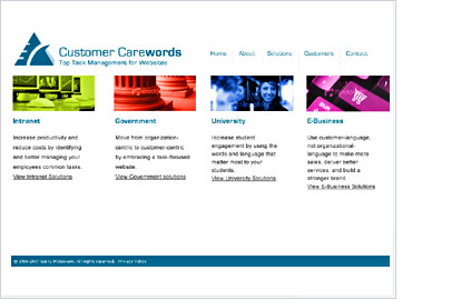 Customer Carewords Website Design